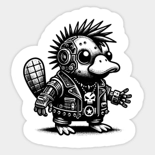 Gothic Punk Platypus Sticker